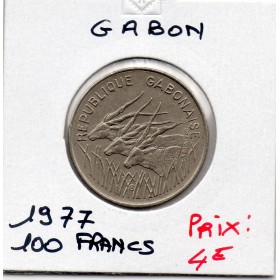 Gabon 100 Francs 1977 TTB, KM.13 antilopes kudus