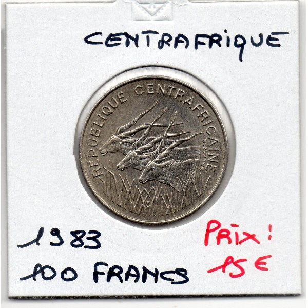 Centrafrique 100 francs 1983 Spl, KM.7 antilopes