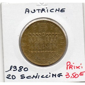 Autriche 20 Schilling 1980 Sup, KM.2946