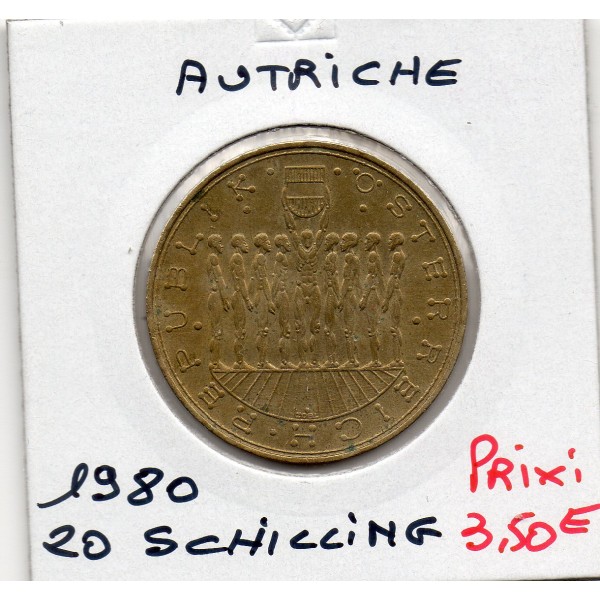 Autriche 20 Schilling 1980 Sup, KM.2946