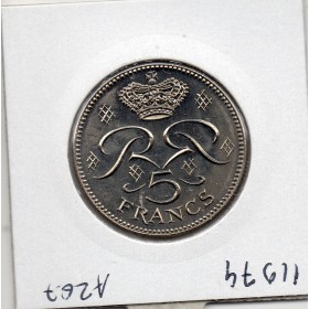 Monaco Rainier III 5 Francs 1989 Spl, Gad.153
