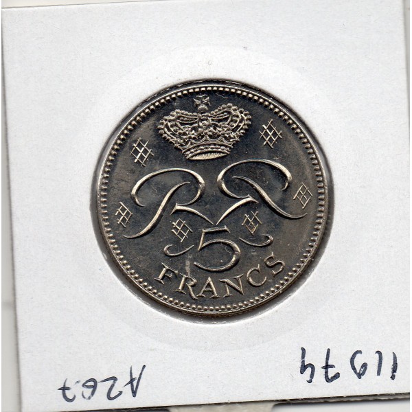 Monaco Rainier III 5 Francs 1989 Spl, Gad.153