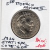 Monaco Rainier III 5 Francs 1974 Spl, Gad.153