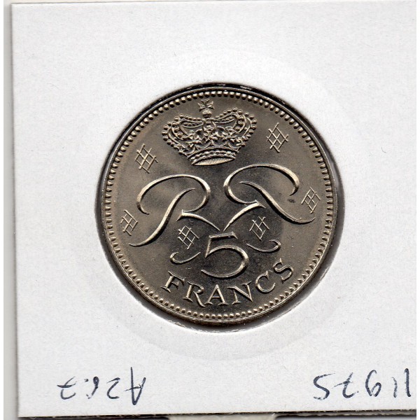 Monaco Rainier III 5 Francs 1974 Spl, Gad.153
