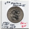 Monaco Rainier III 5 Francs 1982 Spl, Gad.153