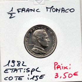 Monaco Rainier III 1/2 Franc 1982 Spl, Gad.149
