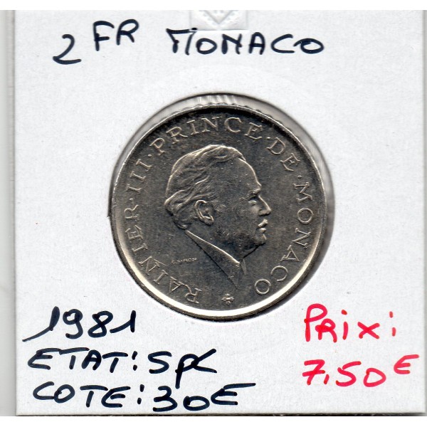Monaco Rainier III 2 Francs 1981 Spl, Gad.151
