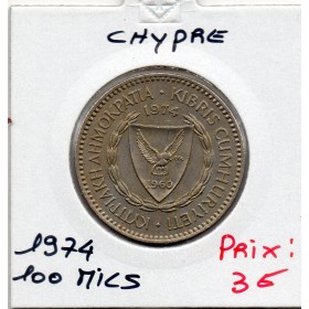 Chypre 100 Mils 1974 Sup, KM.42 Mouflon