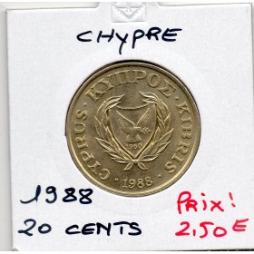 Chypre 20 cents 1983 Spl, KM 57.2 oiseau