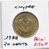Chypre 20 cents 1983 Spl, KM 57.2 oiseau