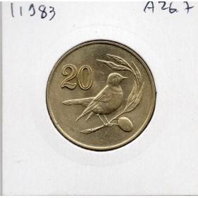 Chypre 20 cents 1983 Spl, KM 57.2 oiseau