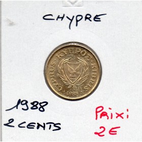 Chypre 2 cents 1988 Spl, KM 54 Animaux à cornes