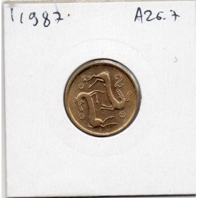 Chypre 2 cents 1988 Spl, KM 54 Animaux à cornes