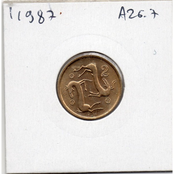 Chypre 2 cents 1988 Spl, KM 54 Animaux à cornes