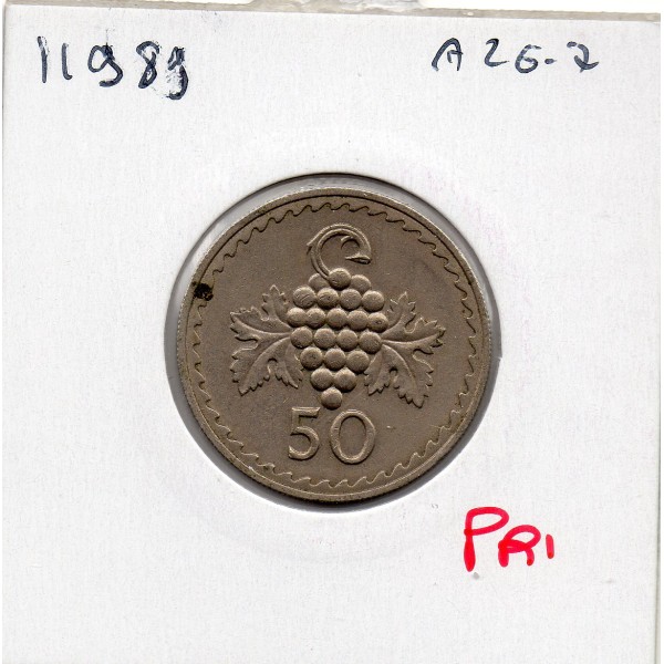 Chypre 50 Mils 1972 Sup, KM.41 raisins