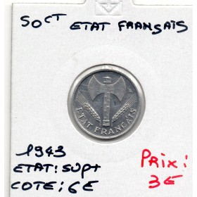 50 centimes Francisque Bazor 1943 Légère Sup+
