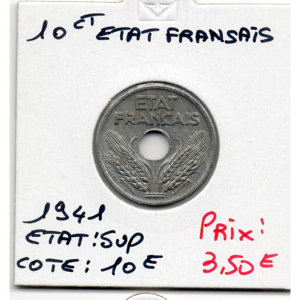 10 centimes état Français 1941 Sup