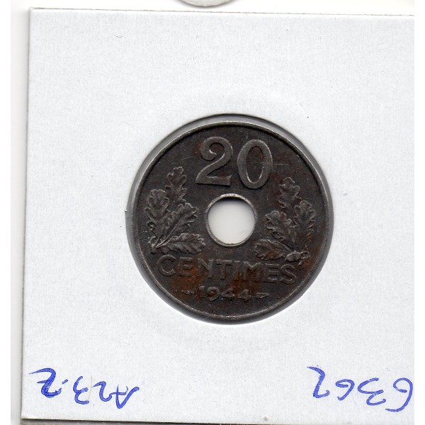 20 centimes état Français 1944 fer Sup-