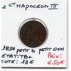 2 centimes Napoléon III tête nue 1854 petit D petit lion Lyon TB+