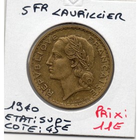 5 francs Lavrillier 1940 Sup-