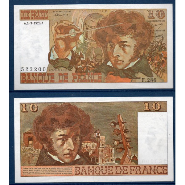 10 Francs Berlioz, TTB, 4.3.1976 Billet de la banque de France