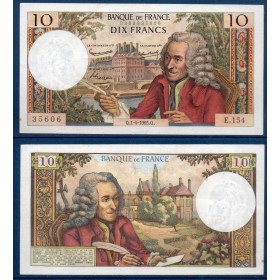 10 Francs Voltaire, TTB, 1.4.1965 Billet de la banque de France