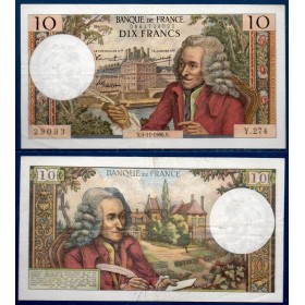 10 Francs Voltaire, TTB, 4.11.1966, Billet de la banque de France