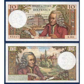 10 Francs Voltaire TTB 2.11.1967 Billet de la banque de France