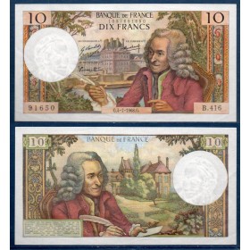 10 Francs Voltaire, TTB, 4.7.1968 Billet de la banque de France