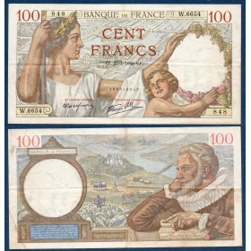 100 Francs Sully, TB, 25.1.1940 Billet de la banque de France
