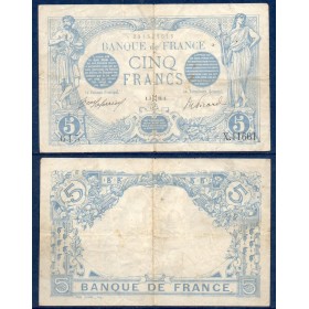 5 Francs Bleu, TB, 3.5.1916 Billet de la banque de France