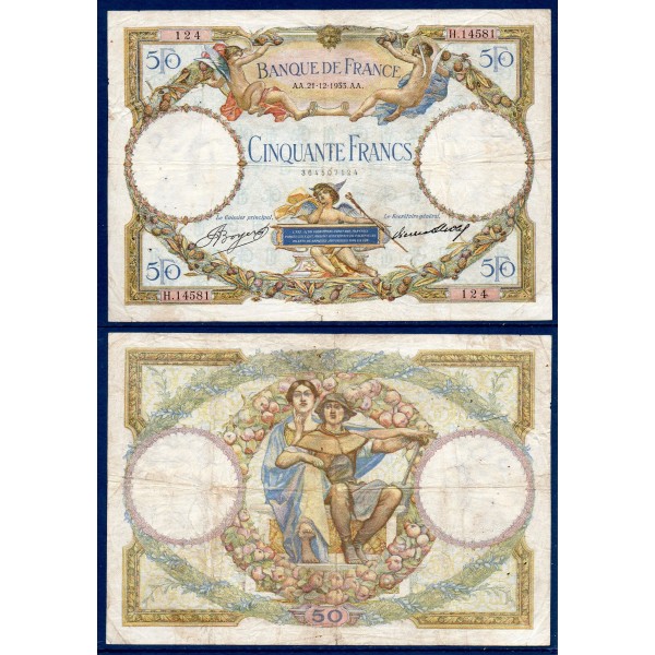 50 Francs LOM, TB, 21.12.1933 Billet de la banque de France