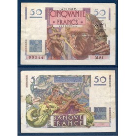 50F Le Verrier, TTB, 2.10.1947, Billet de la banque de France