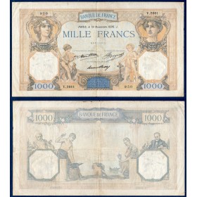 1000 Francs Cérès et Mercure, TB, 19.11.1936, Billet de la banque de France