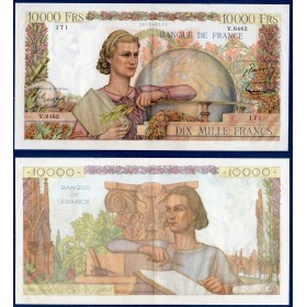 10000 Francs Génie Français, Sup-, 7.1.1954 Billet de la banque de France
