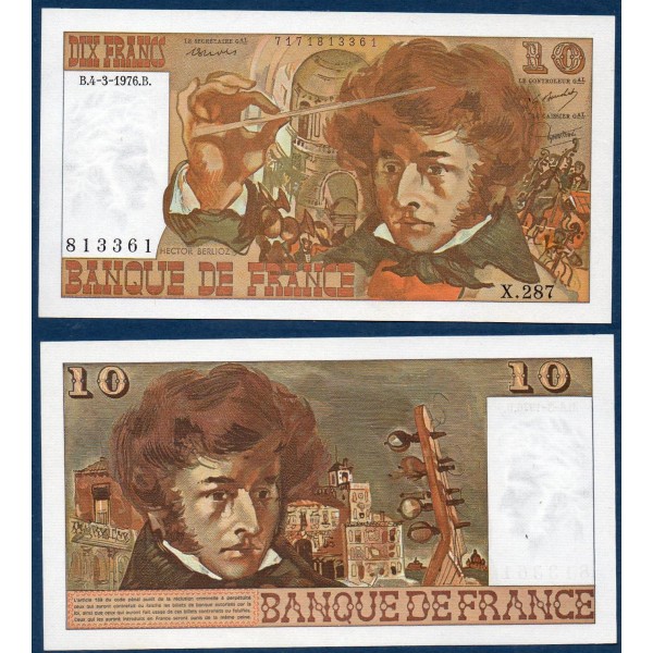 10 Francs Berlioz, Spl, 4.3.1976 Billet de la banque de France