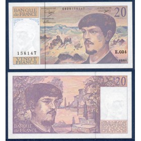 20 Francs Debussy, Spl, 1991 Billet de la banque de France