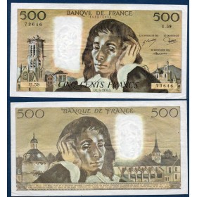 500 Francs Pascal, TTB, 1.4.1976  Billet de la banque de France