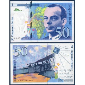 50 Francs St Exupéry, Spl, 1993 Billet de la banque de France