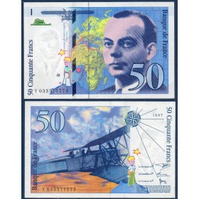 50 Francs St Exupéry, TTB, 1997 Billet de la banque de France