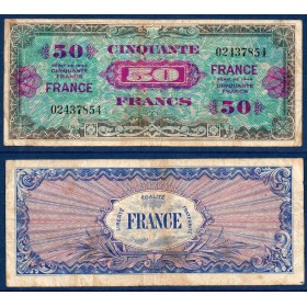 50 Francs France sans série, TB, 1945 Billet du trésor Central