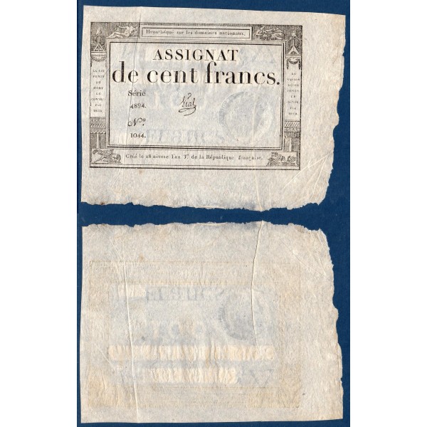 Assignat 100 francs, 18 Nivose an 3, TTB, signature Vial