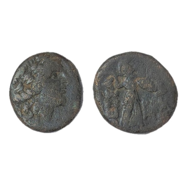 Théssalie, ligue Thessalienne Larissa unité Cuivre (-196 à -146) Appolon et Athena monnaie