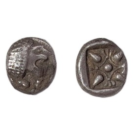 Ionie, Milet Miletos diobole argent (-510 a -494) lion a droite