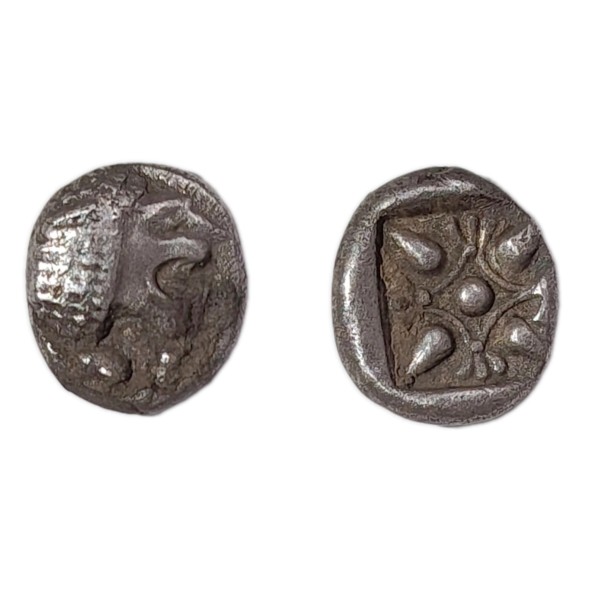 Ionie, Milet Miletos diobole argent (-510 a -494) lion a droite