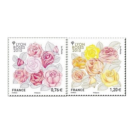 Timbre France Yvert No 4957-4958 sociétès des Roses