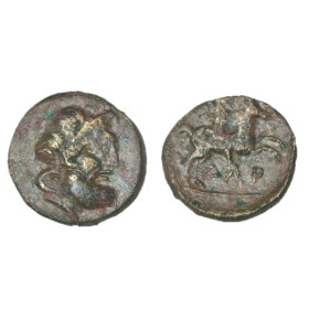 Troade , Dardanos ae15 cuivre  (-380 -350 ) Zeus Cavalier