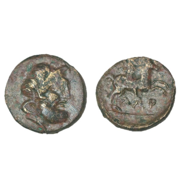 Troade , Dardanos ae15 cuivre  (-380 -350 ) Zeus Cavalier