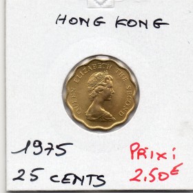 Hong Kong 25 cents 1975 Spl, KM.36 2eme Portrait