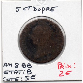 5 centimes Dupré An 8 BB Strasbourg B